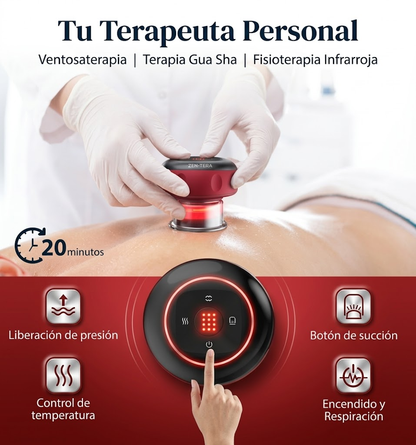Ventosa Terapéutica Eléctrica Inteligente 4 en 1 – Masajeador Cupping Profesional con Calor, Gua Sha y Vibración