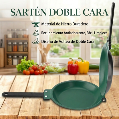 Sartén Doble Antiadherente – Panquequera y Tortillera 2 en 1