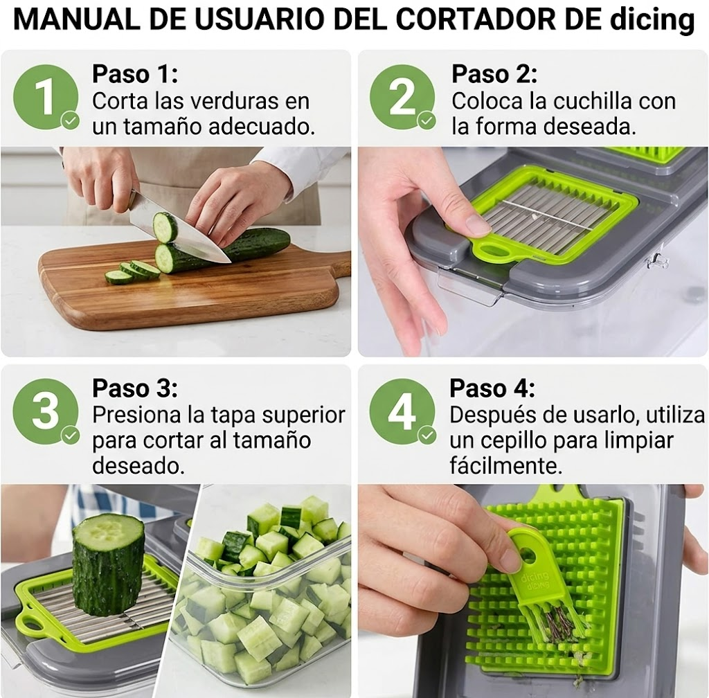 🔥 Picador de Verduras 22 Piezas - Cortador Profesional 13 Cuchillas