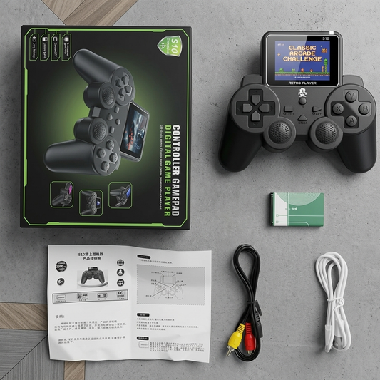 Consola Portátil S10 Retro – 520 Juegos Clásicos Incluidos, Pantalla 2.4" HD + Salida TV AV | ¡Nostalgia al Instante!