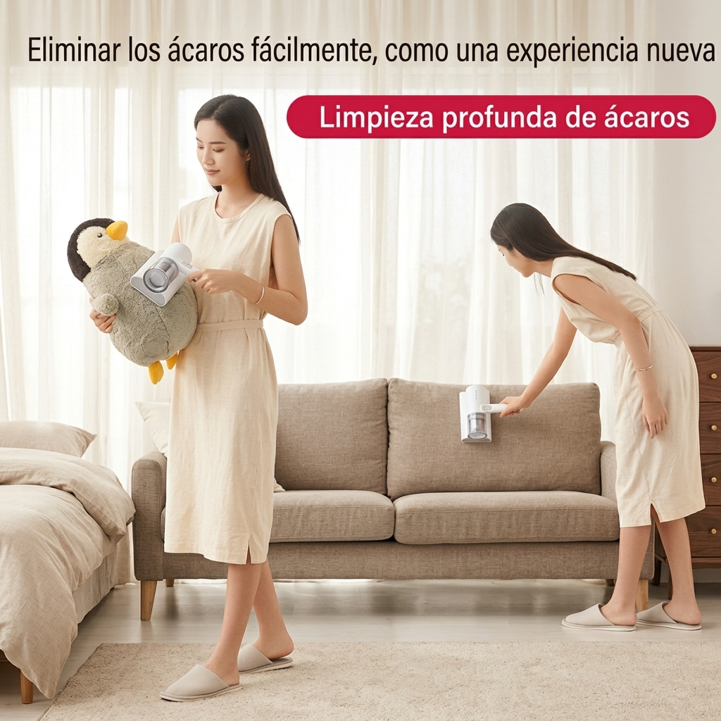 Aspiradora Portátil para Colchones y Sofás con Luz UV – Elimina Ácaros en Profundidad ✨