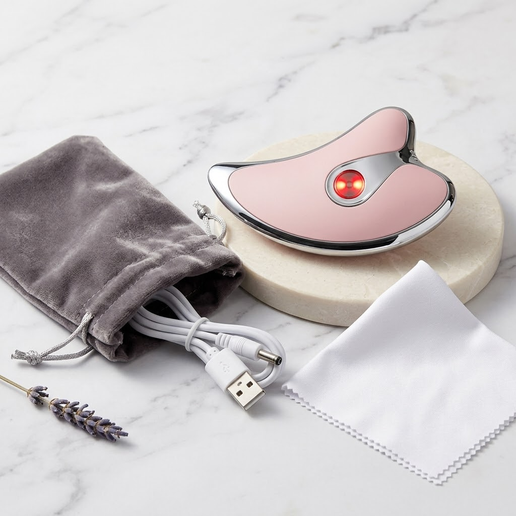 ✨ Rejuvenece y Reafirma tu Piel: Masajeador Facial y de Cuello con Fototerapia LED y Microcorriente
