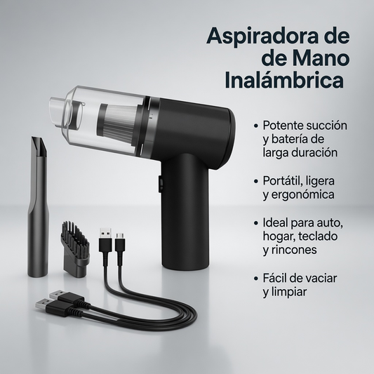 Mini Aspiradora Portátil Recargable Inalámbrica para Auto y Hogar