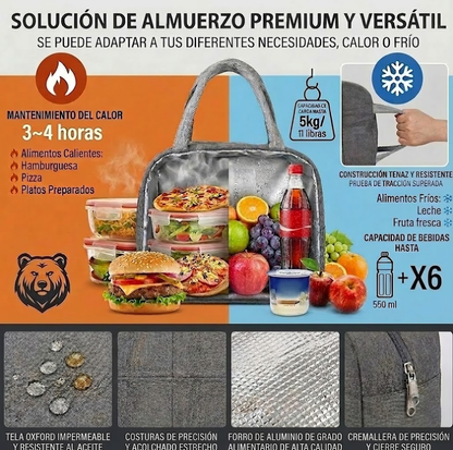 Bolsa Térmica de Almuerzo 6L – Mantén tus Comidas Frescas y Organizadas