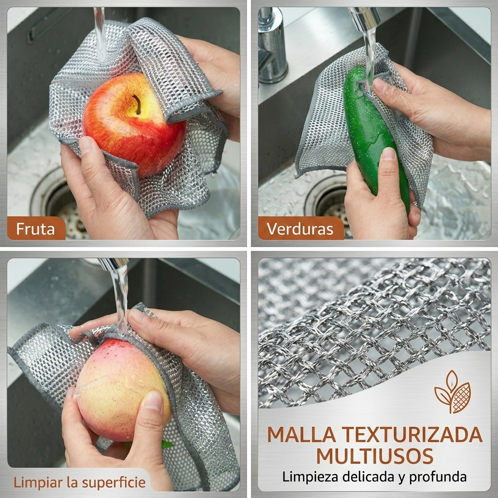 Paños Metálicos Multiuso 5 Piezas – Adiós Birutilla para Siempre 💥
