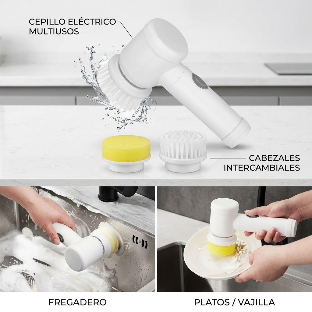 Limpiador Giratorio Eléctrico Recargable – ¡Adiós a la Limpieza Agotadora! ✨