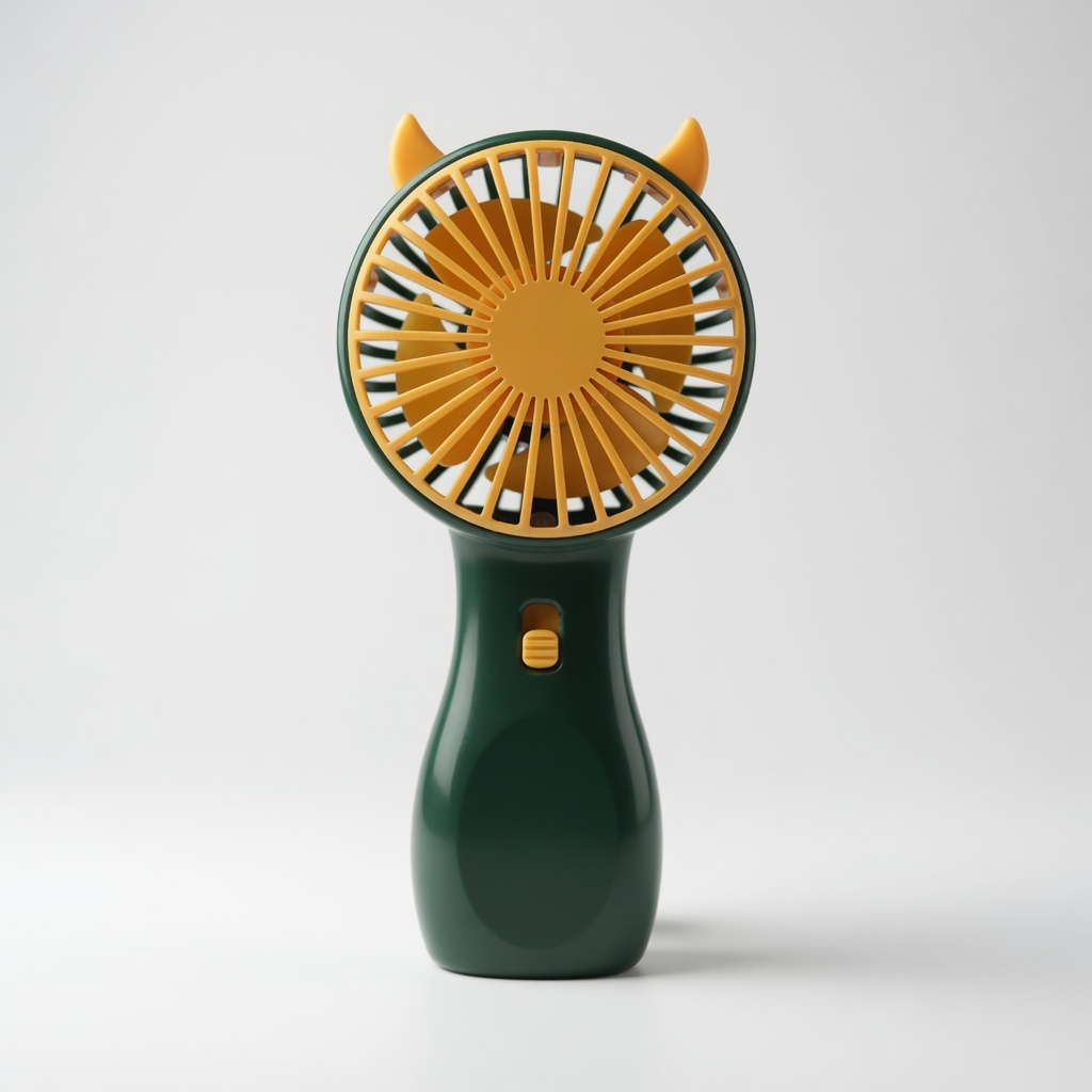 Mini Ventilador Orejas de Oso Verde – Recargable USB con LED