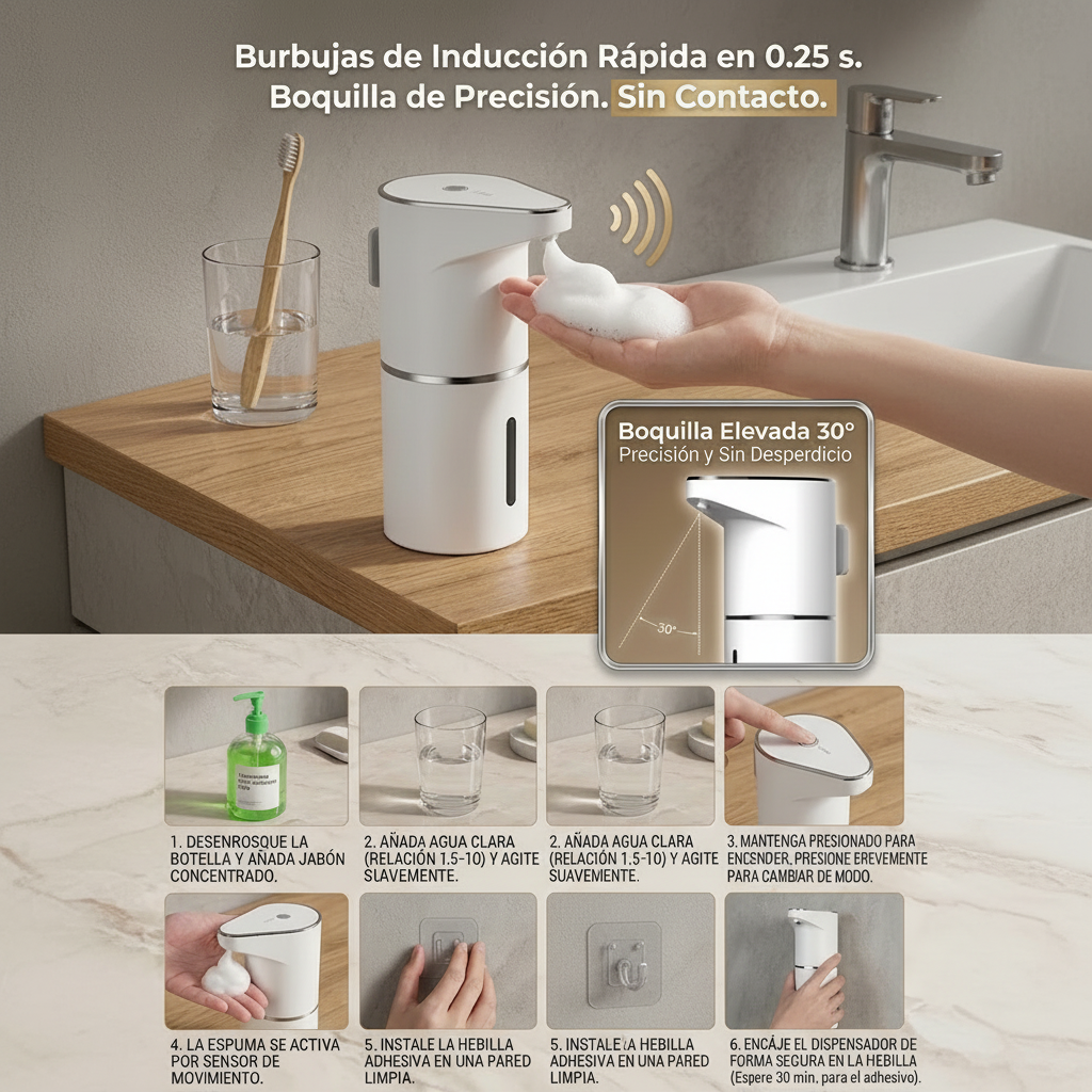 Dispensador Automático de Jabón Espumoso Sin Contacto – 380 ml