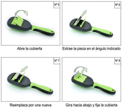 Kit de Aseo para Mascotas 5 en 1 – Cepillos y Peines Intercambiables para Perros y Gatos