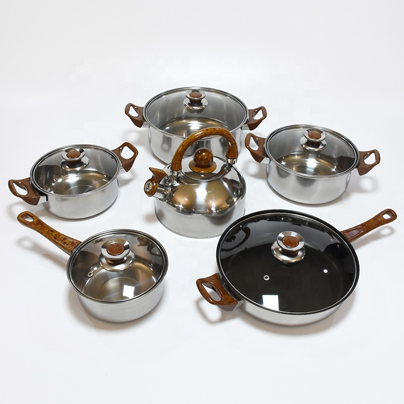 🏺 ¡Batería de Cocina de 12 Piezas en Acero Inoxidable - Profesional y Elegante!