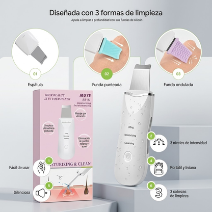 Paleta Ultrasónica Facial Muye 8815 – Limpieza Profunda, Peeling y Lifting