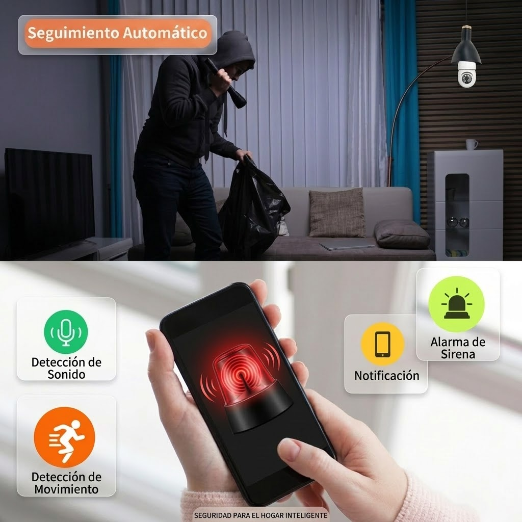 Sistema de Seguridad WiFi 360° - Cámara Inteligente Inalámbrica