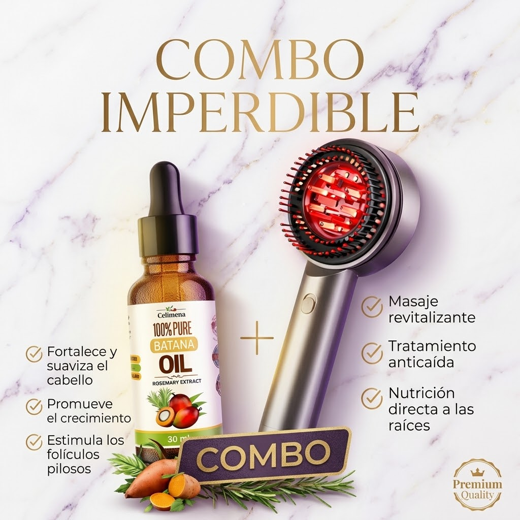 Combo Spa Capilar – Cepillo de Masaje 2 en 1 + Aceite Batana 30 m