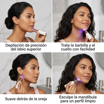 Depiladora Facial 2 en 1 – Depilación y Recorte de Cejas Sin Dolor | Portátil y Recargable