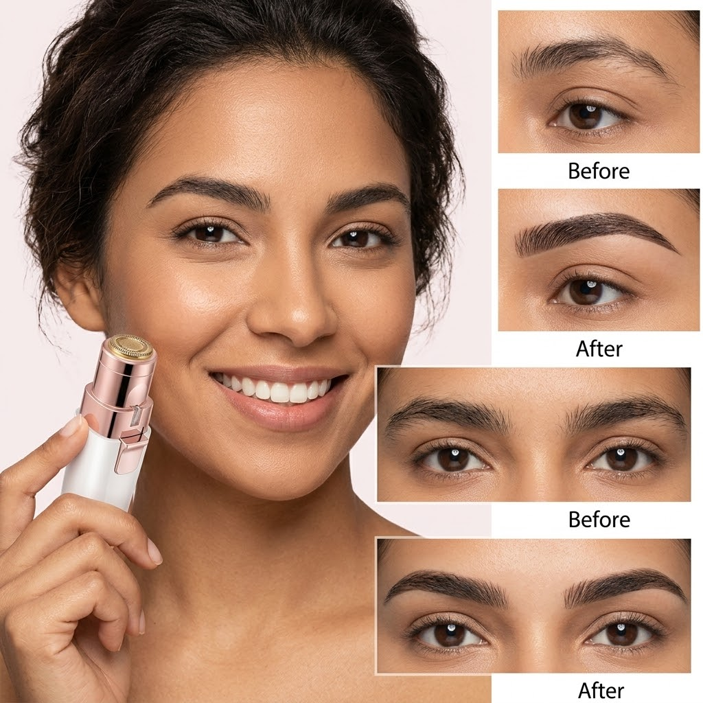 Depiladora Facial 2 en 1 – Depilación y Recorte de Cejas Sin Dolor | Portátil y Recargable