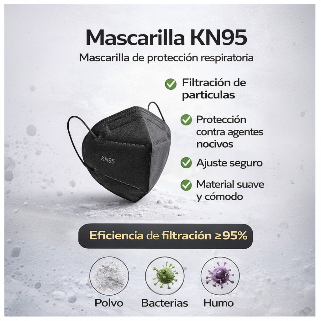 Mascarillas Kn95 Negras En Formato 20