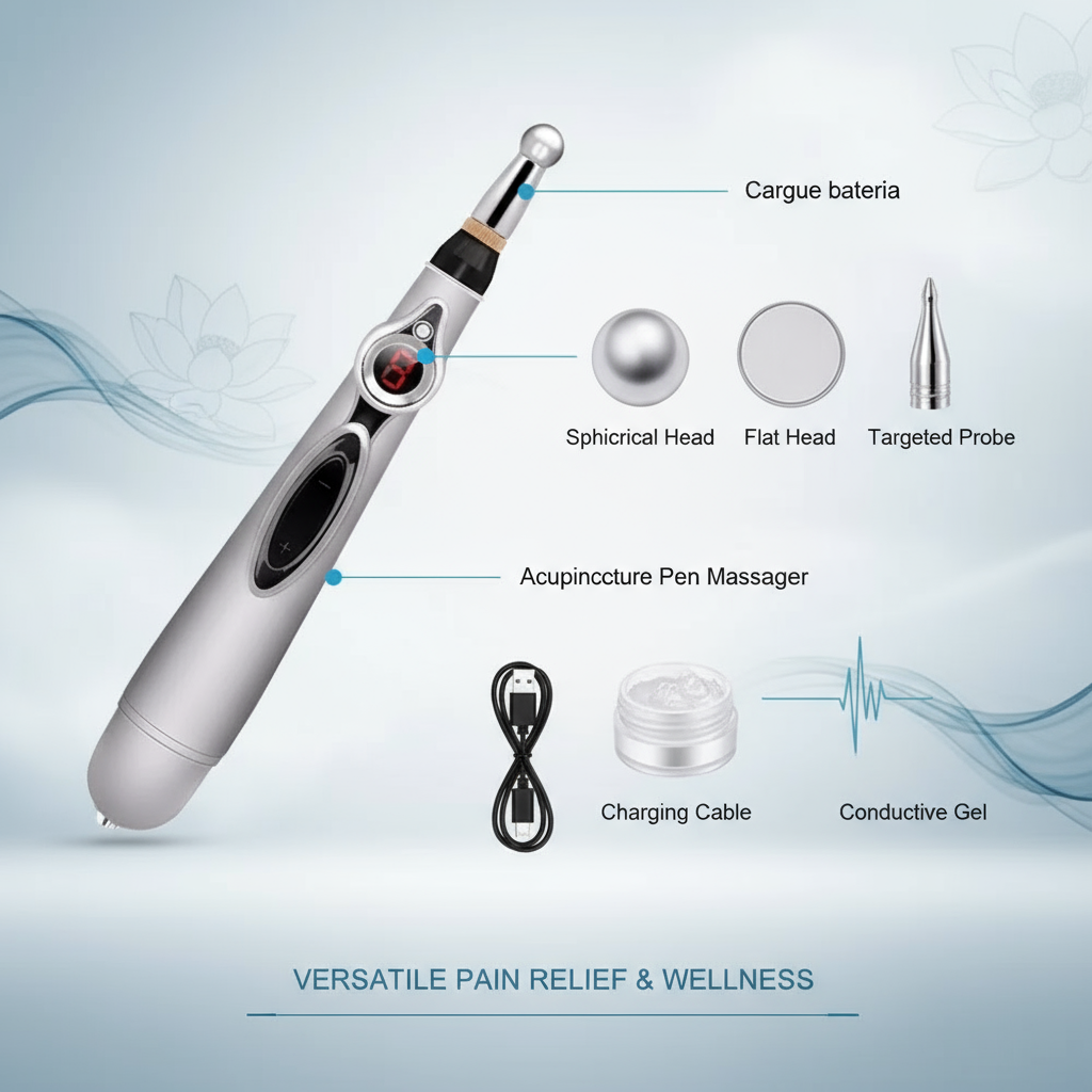 Lápiz masajeador con accesorios