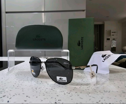 Lentes Lacoste aviador plateado sin estrellas