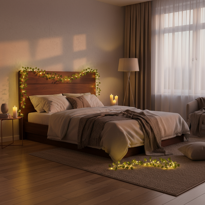 Luces decorativas en dormitorio