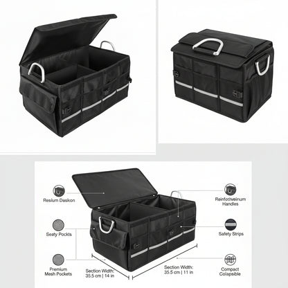 Caja Organizadora para Maletero Plegable Impermeable Negra – ¡Adiós al Caos en tu Cajuela! 🚗🛠️