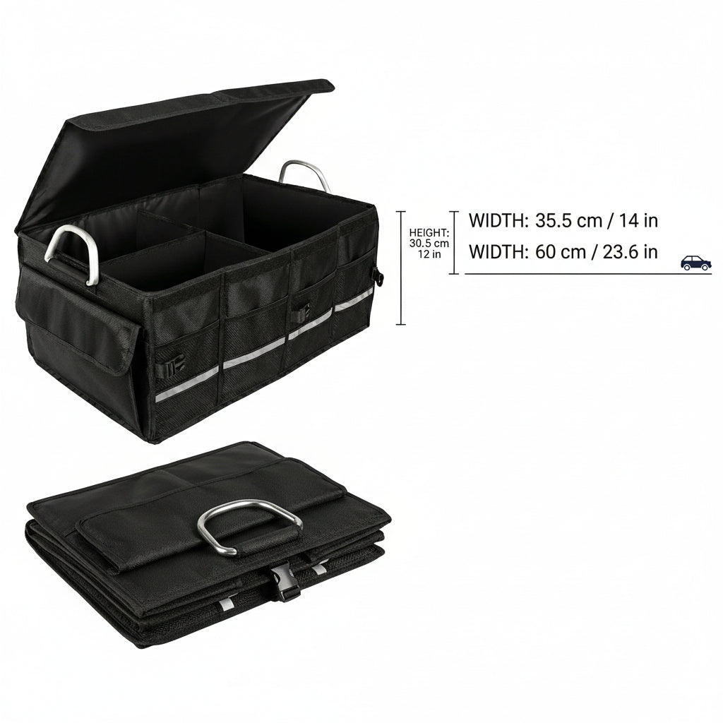 Caja Organizadora para Maletero Plegable Impermeable Negra – ¡Adiós al Caos en tu Cajuela! 🚗🛠️