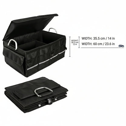 Caja Organizadora para Maletero Plegable Impermeable Negra – ¡Adiós al Caos en tu Cajuela! 🚗🛠️