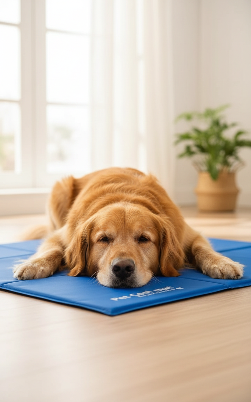 Perro descansando en manta refrescante Pet Cool Mat