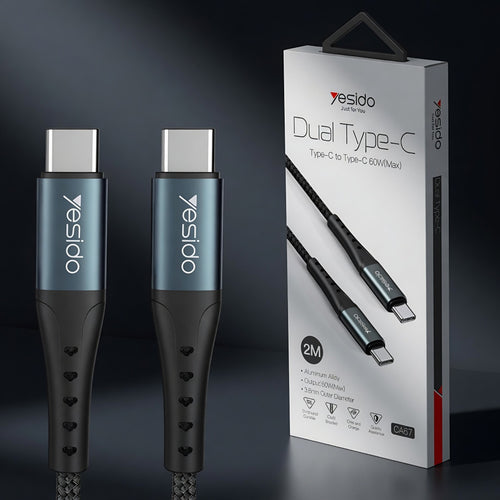 Cable USB-C Yesido CA67 2m - Carga Rápida 60W + Datos
