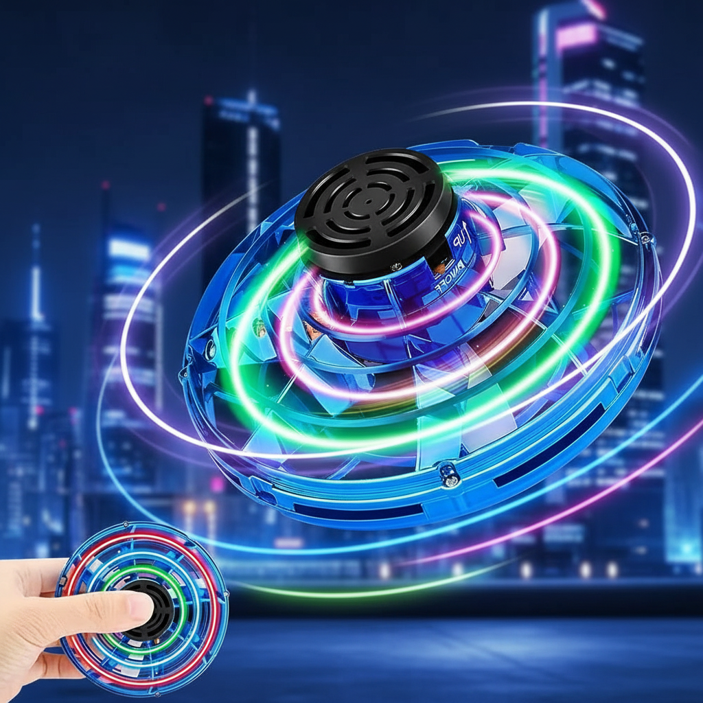 Spinner Volador LED en acción